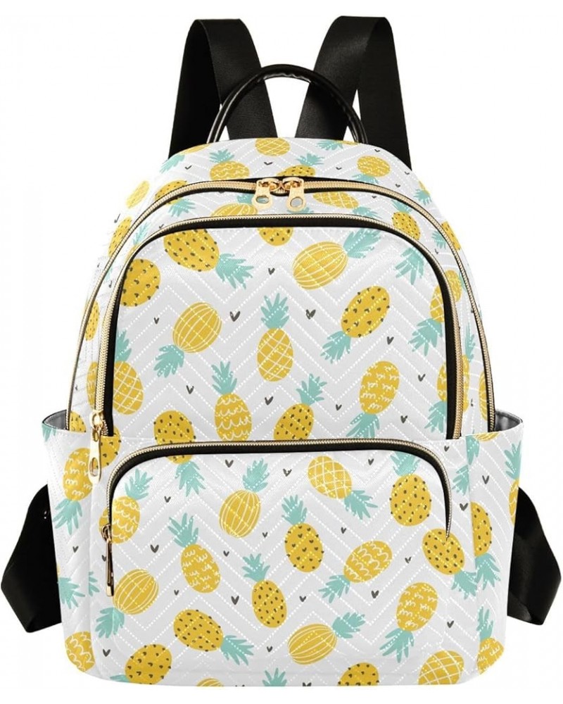 Mini Backpack for Women, Pineapple and Heart Travel Backpack Purse for Ladies, Small Bookbag Daypack Shoulder Bag M Multi436 ...