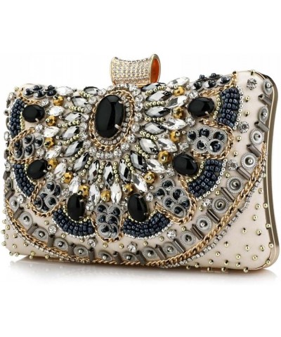 Womens Beaded Clutch Bag Party Prom Evening Wedding Clutch Bag Purse, Shoulder Bag Crossbody Bag with Chain Strap Gold $12.18...