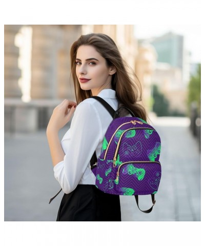 Women Backpack Vintage Game Joystick Green Purple Anti-Theft Travel Backpack with Luggage Belt Lightweight Handbag Lady Purse...