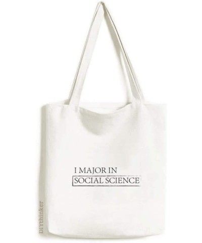 Quote I Major In Social Science Tote Canvas Bag Shopping Satchel Casual Handbag $13.64 Totes