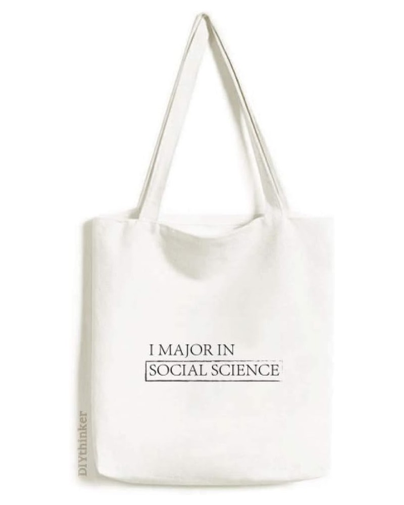 Quote I Major In Social Science Tote Canvas Bag Shopping Satchel Casual Handbag $13.64 Totes