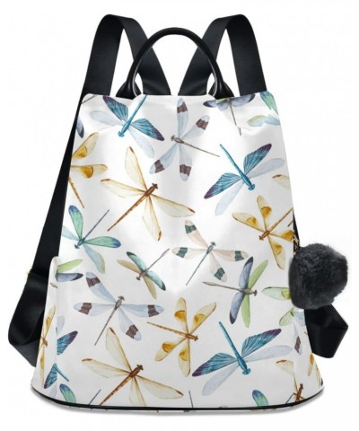 Colorful Dragonfly Polyester Backpack Purse Travel Bag for Women Fashion Back Pack Shoulder Bag $20.79 Backpacks