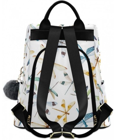 Colorful Dragonfly Polyester Backpack Purse Travel Bag for Women Fashion Back Pack Shoulder Bag $20.79 Backpacks