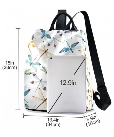 Colorful Dragonfly Polyester Backpack Purse Travel Bag for Women Fashion Back Pack Shoulder Bag $20.79 Backpacks