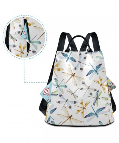 Colorful Dragonfly Polyester Backpack Purse Travel Bag for Women Fashion Back Pack Shoulder Bag $20.79 Backpacks