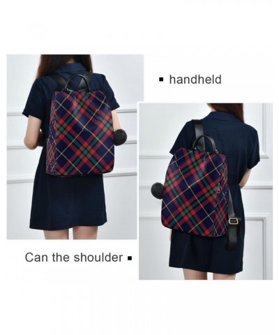 Red Blue Check Backpack Purse for Women Anti Theft Fashion Back Pack Shoulder Bag $19.20 Backpacks