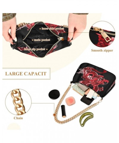 Small Chain Shoulder Bag for Women Travel Hobo Tote Handbag Clutch Purse with Zipper Multicolor 17 $17.99 Totes