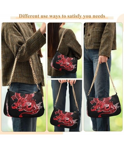 Small Chain Shoulder Bag for Women Travel Hobo Tote Handbag Clutch Purse with Zipper Multicolor 17 $17.99 Totes