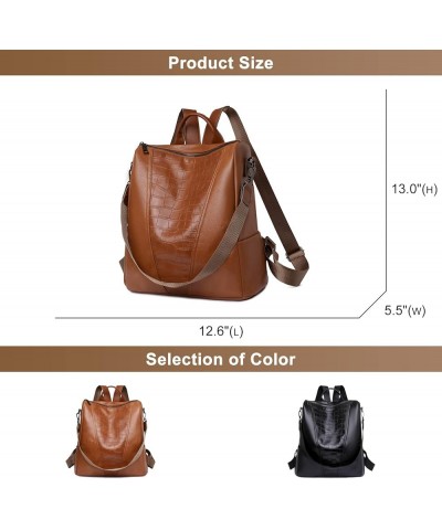 Backpack for Women Fashion PU Leather Anti-Theft Multipurpose Satchel Ladies Retro Work Handbags Shoulder Bags Black $28.34 B...