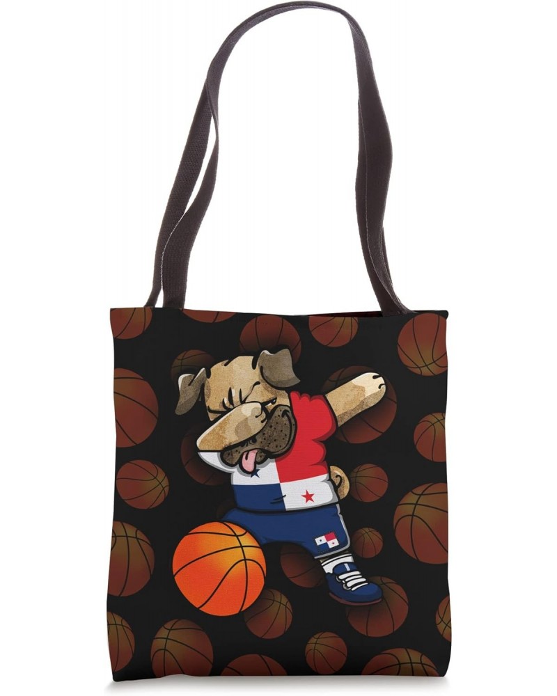 Dabbing Pug Panama Basketball Fans Jersey Panamanian Sport Tote Bag $13.69 Totes