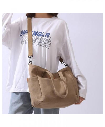 Canvas Handbag Shoulder Bag Women Vintage Hobo Top Handle Shopping Crossbody Bag Tote Beach Large Capacity Bags Khaki $17.13 ...