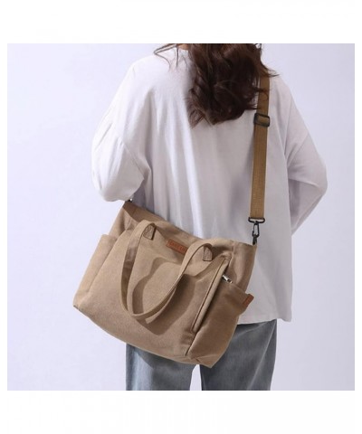 Canvas Handbag Shoulder Bag Women Vintage Hobo Top Handle Shopping Crossbody Bag Tote Beach Large Capacity Bags Khaki $17.13 ...