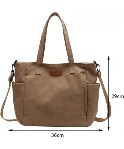 Canvas Handbag Shoulder Bag Women Vintage Hobo Top Handle Shopping Crossbody Bag Tote Beach Large Capacity Bags Khaki $17.13 ...