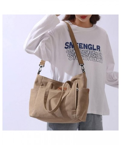 Canvas Handbag Shoulder Bag Women Vintage Hobo Top Handle Shopping Crossbody Bag Tote Beach Large Capacity Bags Khaki $17.13 ...