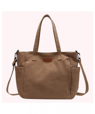 Canvas Handbag Shoulder Bag Women Vintage Hobo Top Handle Shopping Crossbody Bag Tote Beach Large Capacity Bags Khaki $17.13 ...