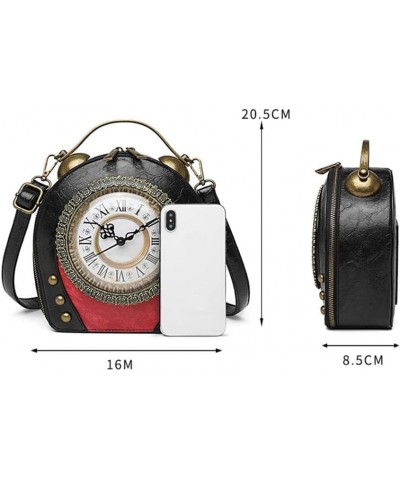 Real Working Clock Handbags Purse Antique Steampunk Shoulder Bag PU Messenger Bag Brown $20.33 Shoulder Bags