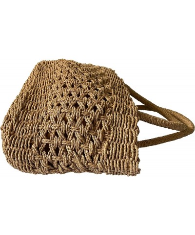 Woven Straw Bag Top-handle Handbags Leisure Fashion Style Easy Matching Khaki $9.24 Shoulder Bags