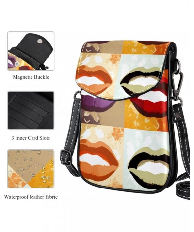 Crossbody Bags for Women,Crossbody Bag Men,Small Sling Bag,Abstract Kiss Modern Lips,Crossbody Purse $12.18 Crossbody Bags