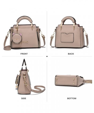 Fashion Purses and Handbags for Women Ladies Leather Top Handle Satchel Shoulder Bags Small Totes Khaki $13.40 Totes