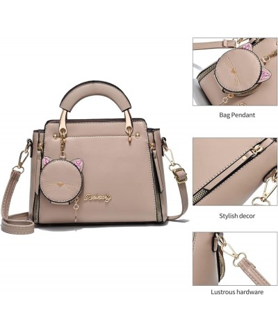 Fashion Purses and Handbags for Women Ladies Leather Top Handle Satchel Shoulder Bags Small Totes Khaki $13.40 Totes