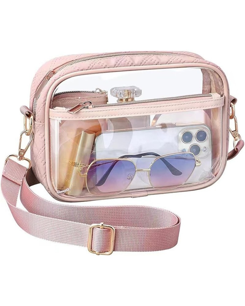 See-through Shoulder Bag Functional Crossbody Portable Pink $8.14 Crossbody Bags