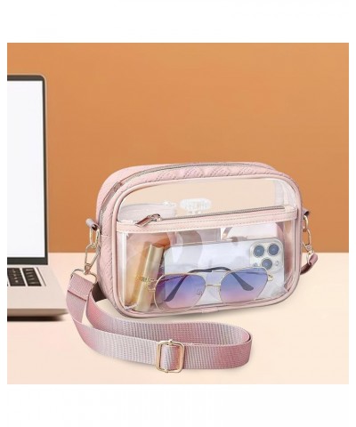 See-through Shoulder Bag Functional Crossbody Portable Pink $8.14 Crossbody Bags