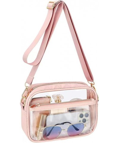 See-through Shoulder Bag Functional Crossbody Portable Pink $8.14 Crossbody Bags