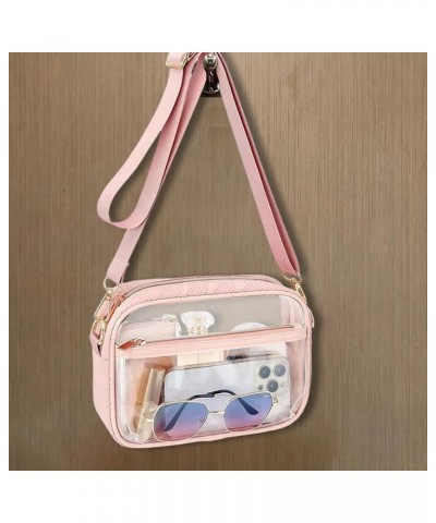 See-through Shoulder Bag Functional Crossbody Portable Pink $8.14 Crossbody Bags