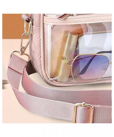 See-through Shoulder Bag Functional Crossbody Portable Pink $8.14 Crossbody Bags