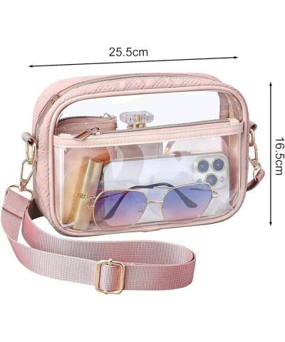 See-through Shoulder Bag Functional Crossbody Portable Pink $8.14 Crossbody Bags