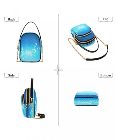 Chain Crossbody Bags for Women Colorful Musical Note Background Quilted Shoulder Crossbody Handbags Travel Cross Body Cell Ph...