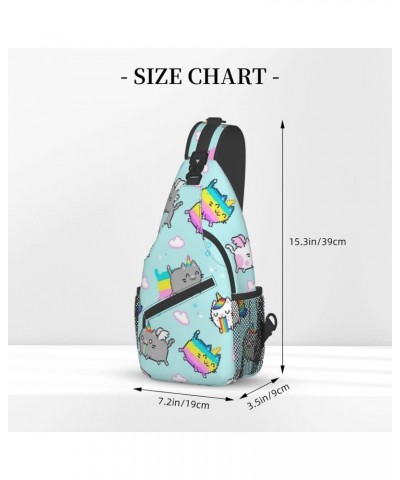 Cat Unicorn Caticorn Cross Chest Bag Diagonally Unisex Crossbody Backpack Travel Backpack, Lightweight Casual Chest Daypack, ...