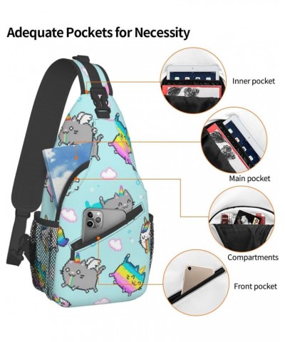 Cat Unicorn Caticorn Cross Chest Bag Diagonally Unisex Crossbody Backpack Travel Backpack, Lightweight Casual Chest Daypack, ...