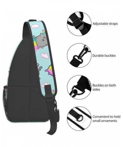 Cat Unicorn Caticorn Cross Chest Bag Diagonally Unisex Crossbody Backpack Travel Backpack, Lightweight Casual Chest Daypack, ...