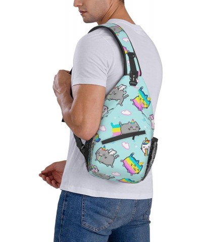 Cat Unicorn Caticorn Cross Chest Bag Diagonally Unisex Crossbody Backpack Travel Backpack, Lightweight Casual Chest Daypack, ...