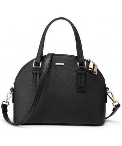 Small Crossbody Bags for Women Classic Double Zip Top Handle Dome Satchel Bag Shoulder Purse 1491- Black $17.69 Satchels