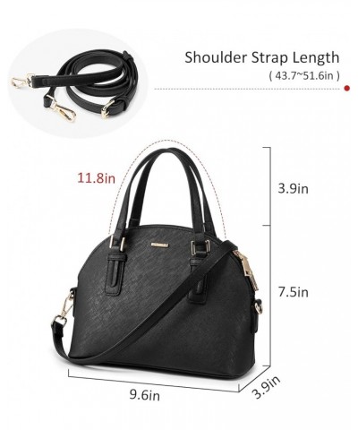 Small Crossbody Bags for Women Classic Double Zip Top Handle Dome Satchel Bag Shoulder Purse 1491- Black $17.69 Satchels