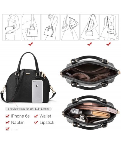 Small Crossbody Bags for Women Classic Double Zip Top Handle Dome Satchel Bag Shoulder Purse 1491- Black $17.69 Satchels