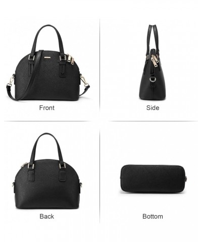 Small Crossbody Bags for Women Classic Double Zip Top Handle Dome Satchel Bag Shoulder Purse 1491- Black $17.69 Satchels