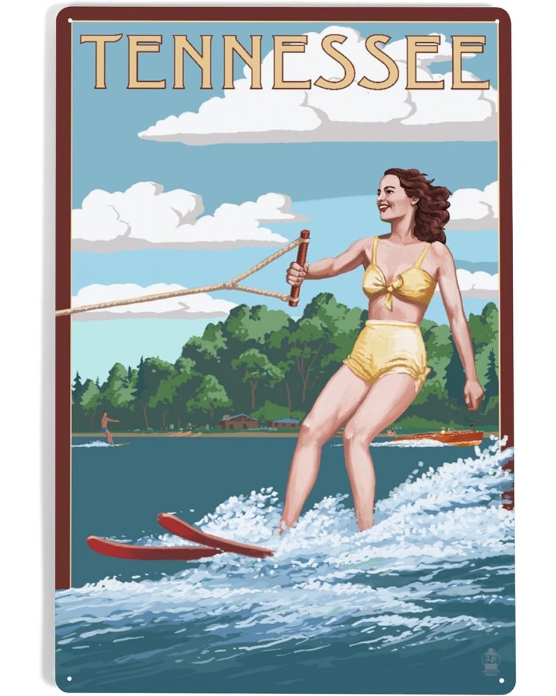 12x18 Inch Metal Sign, Tennessee, Water Skier and Lake $25.64 Totes