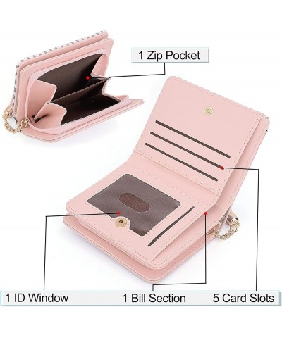 Wallet for Girls Cute Cat Leather Vegan Small Women Card Holder Kawaii Coin Purse with Tassel 1179 Light Pink $10.39 Wallets