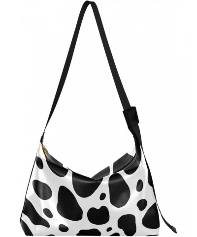 Cow Texture Animal Print Crossbody Bags for Women PU Leather Large Shoulder Bag Hobo Purse $17.81 Hobo Bags