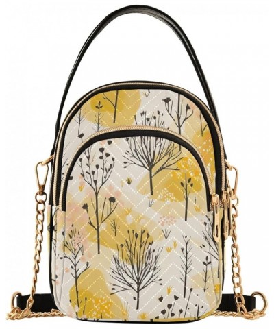 Trees on Yellow Crossbody Bags Women Quilted Purse for Women Trees on Yellow $9.27 Crossbody Bags