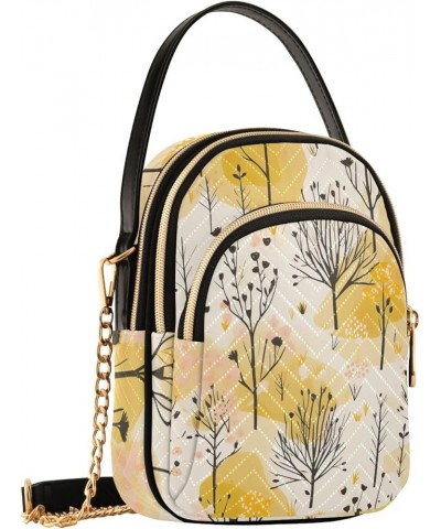 Trees on Yellow Crossbody Bags Women Quilted Purse for Women Trees on Yellow $9.27 Crossbody Bags