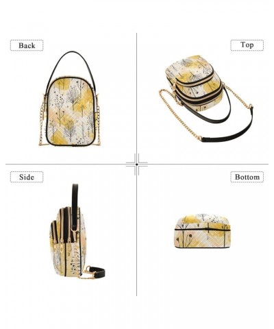 Trees on Yellow Crossbody Bags Women Quilted Purse for Women Trees on Yellow $9.27 Crossbody Bags