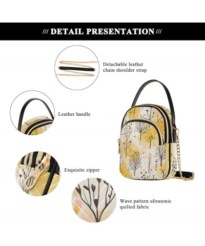 Trees on Yellow Crossbody Bags Women Quilted Purse for Women Trees on Yellow $9.27 Crossbody Bags