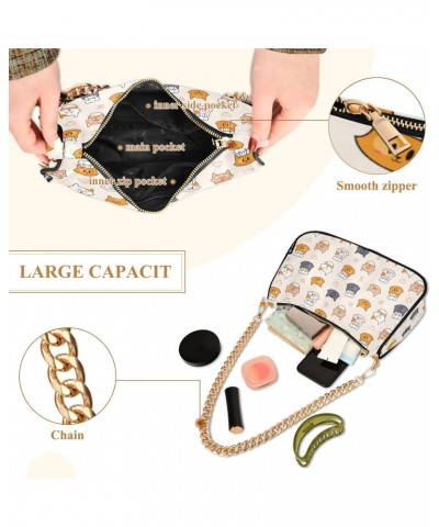 Women Chain Shoulder Purse Bag With Zipper Cute Cats Chef Print, Bowls Hobo Tote Clutch Handbags with Chain Strap $14.87 Totes