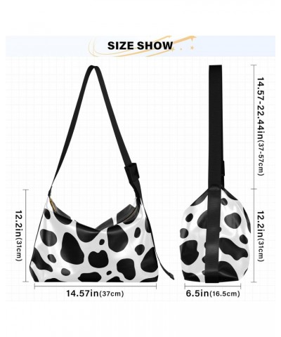 Cow Texture Animal Print Crossbody Bags for Women PU Leather Large Shoulder Bag Hobo Purse $17.81 Hobo Bags