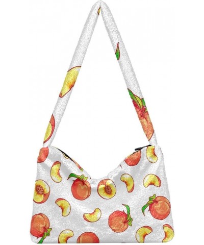 Cranes Women Handbags Shoulder Bag, Shoulder Bag for Women, Autumn Handbags Peaches Fruit $10.99 Shoulder Bags