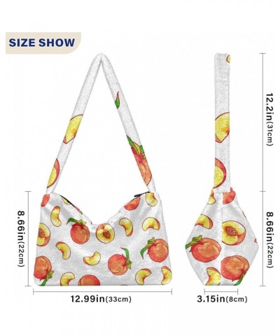 Cranes Women Handbags Shoulder Bag, Shoulder Bag for Women, Autumn Handbags Peaches Fruit $10.99 Shoulder Bags